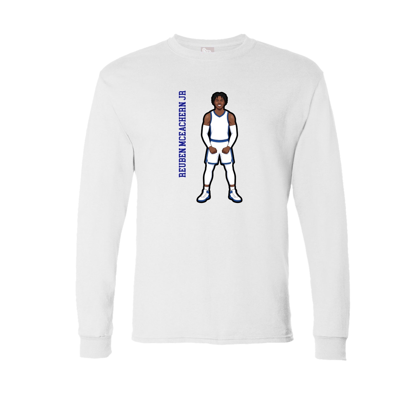 Long Sleeve Tee — Name Vertical in White