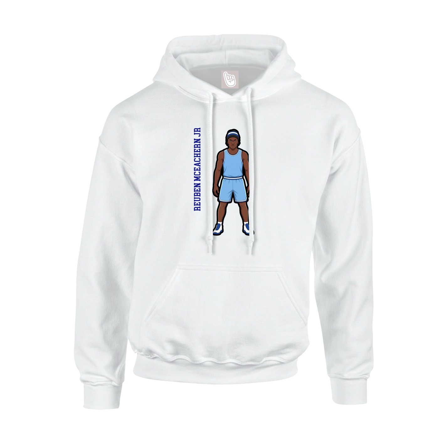 Youth Hoodie — Name Vertical in White