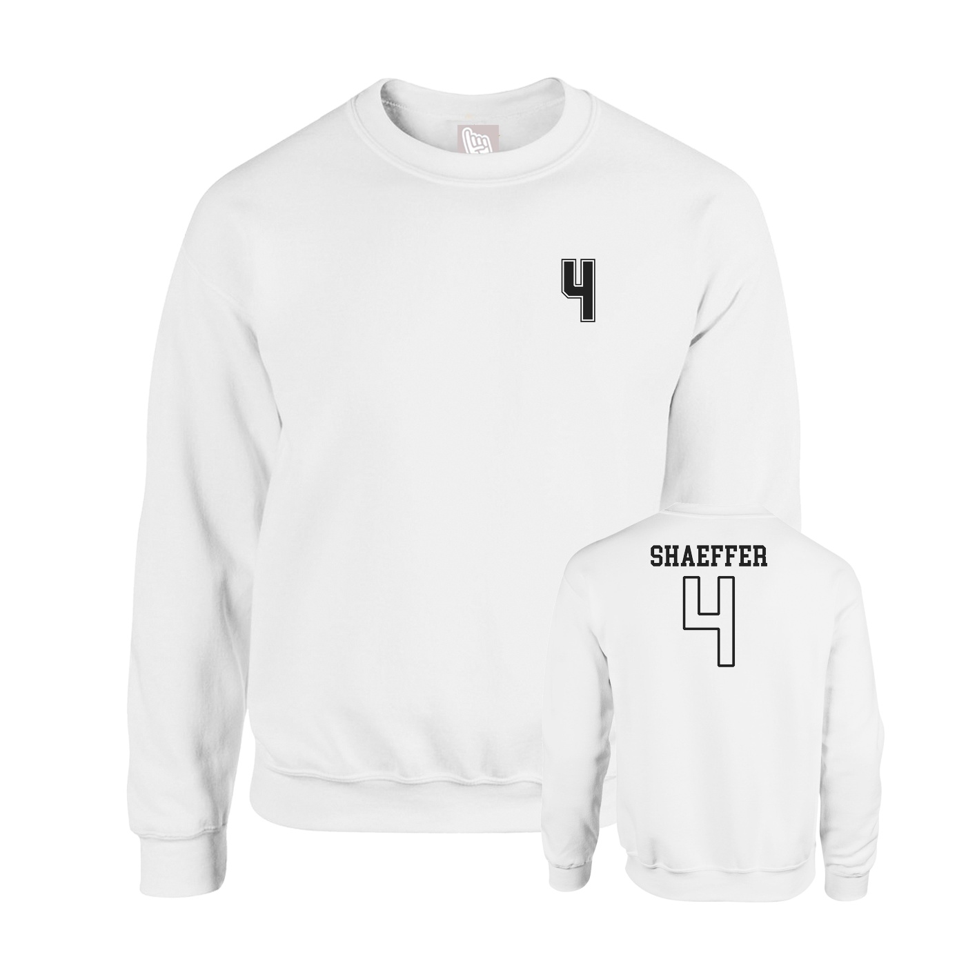 Fleece Crew — Chest Back in White