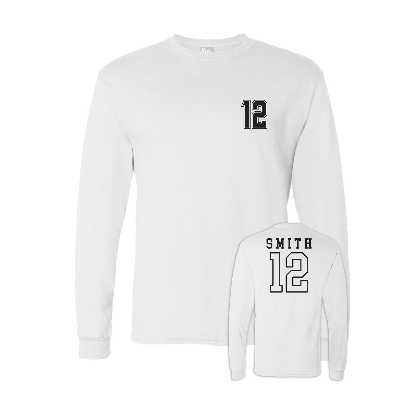 Long Sleeve Tee — Chest Back in White