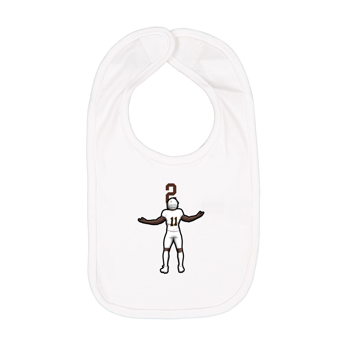 Infant Bib — Number Top in White
