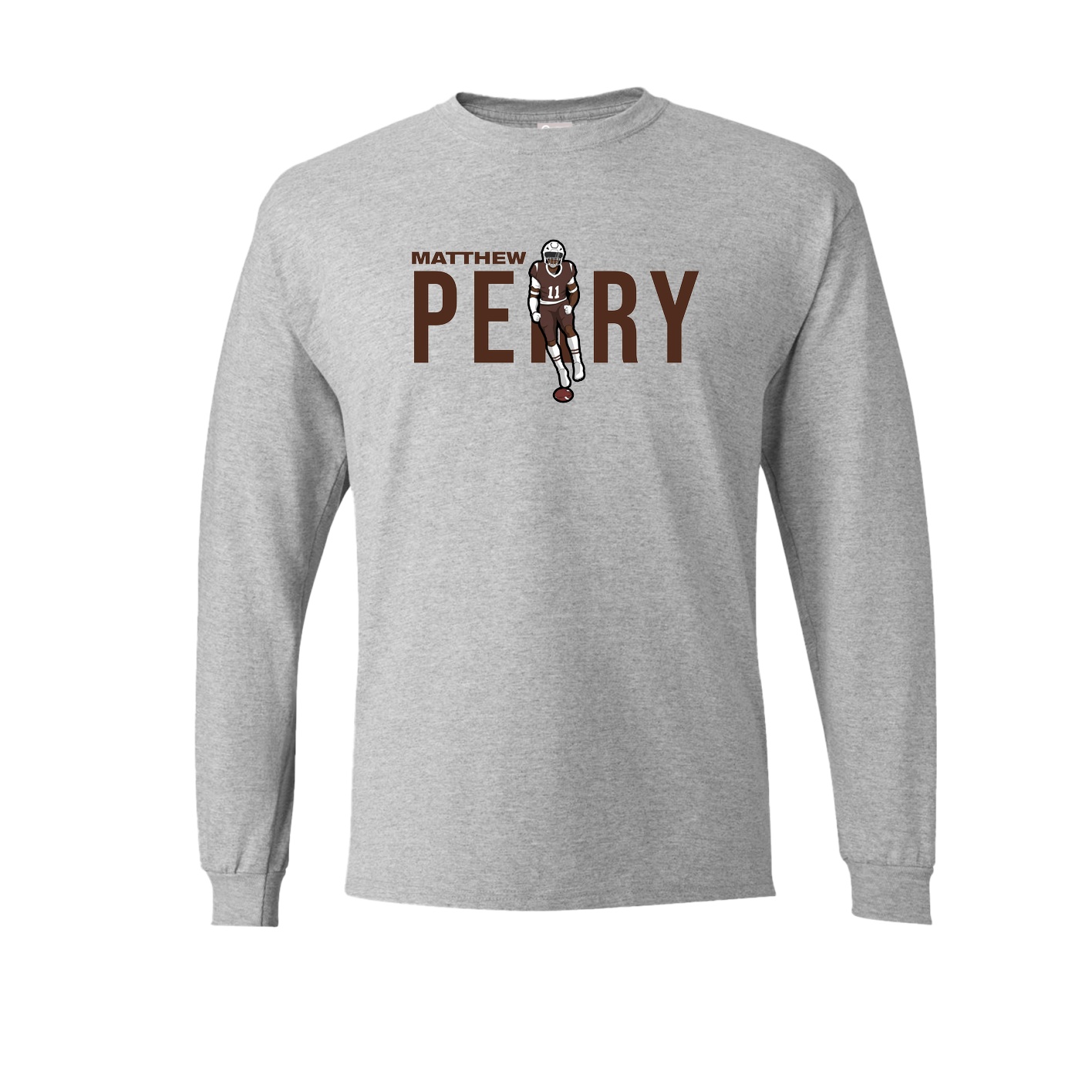 Long Sleeve Tee — Player Name in Grey