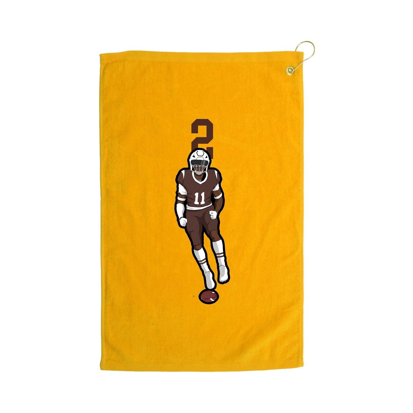 Golf Towel — Number Top in Gold
