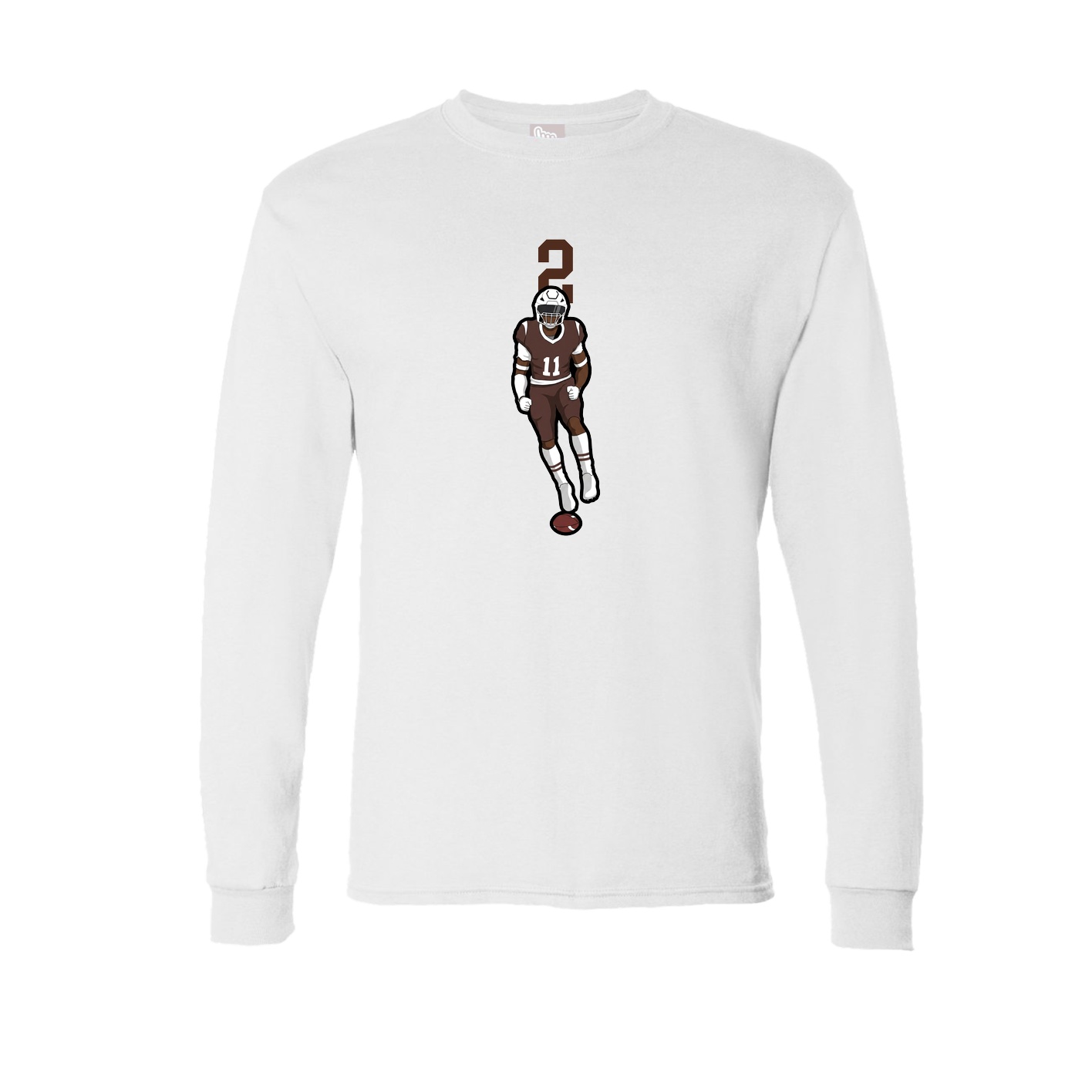 Long Sleeve Tee — Number Top in White
