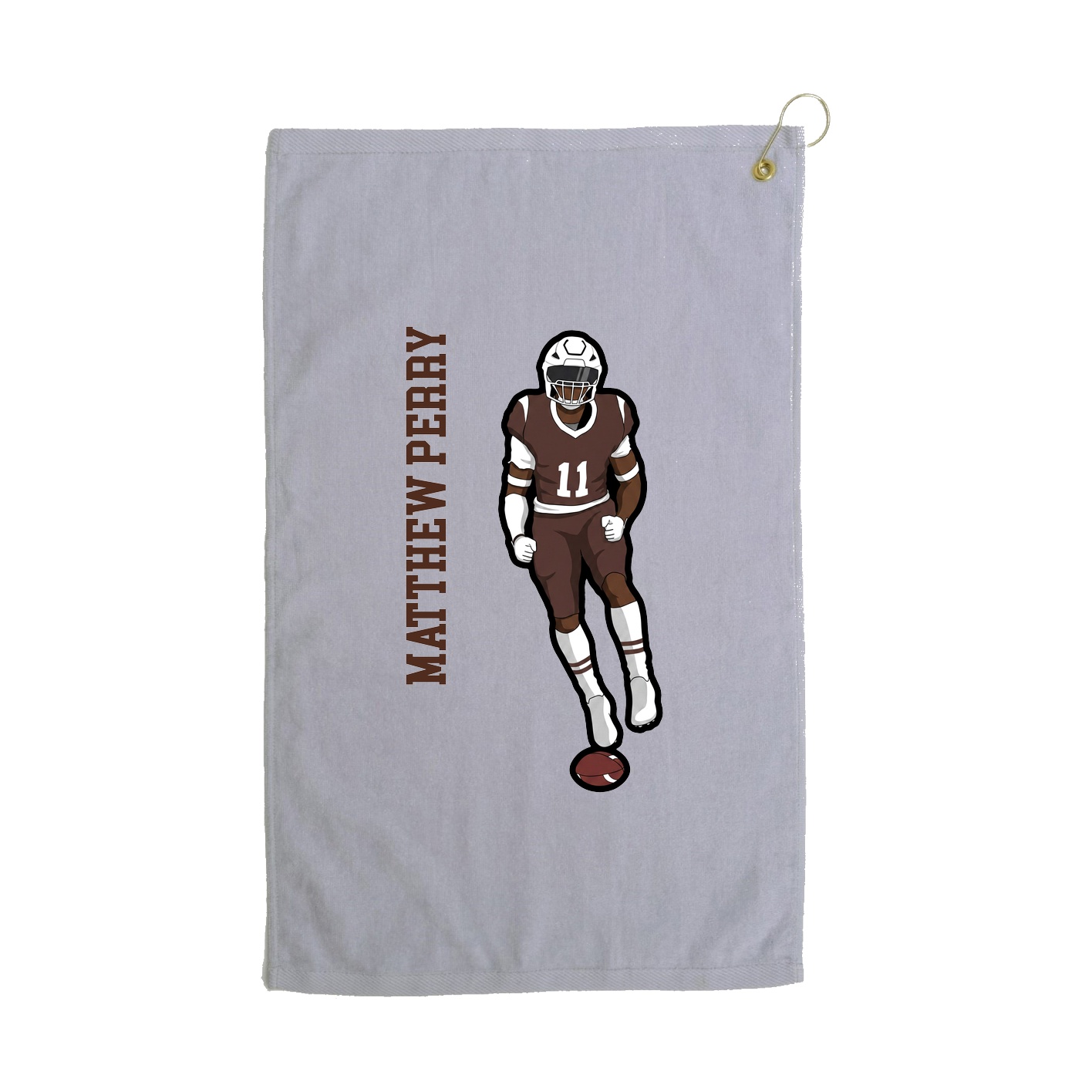 Golf Towel — Name Vertical in Grey