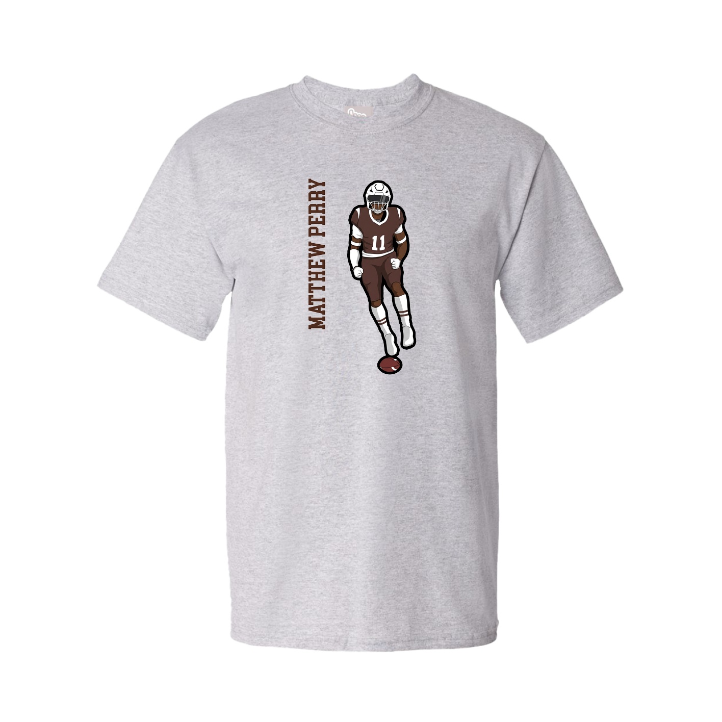 Tee — Name Vertical in Grey