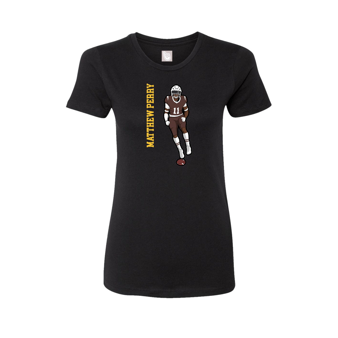 Womens Tee — Name Vertical in Black