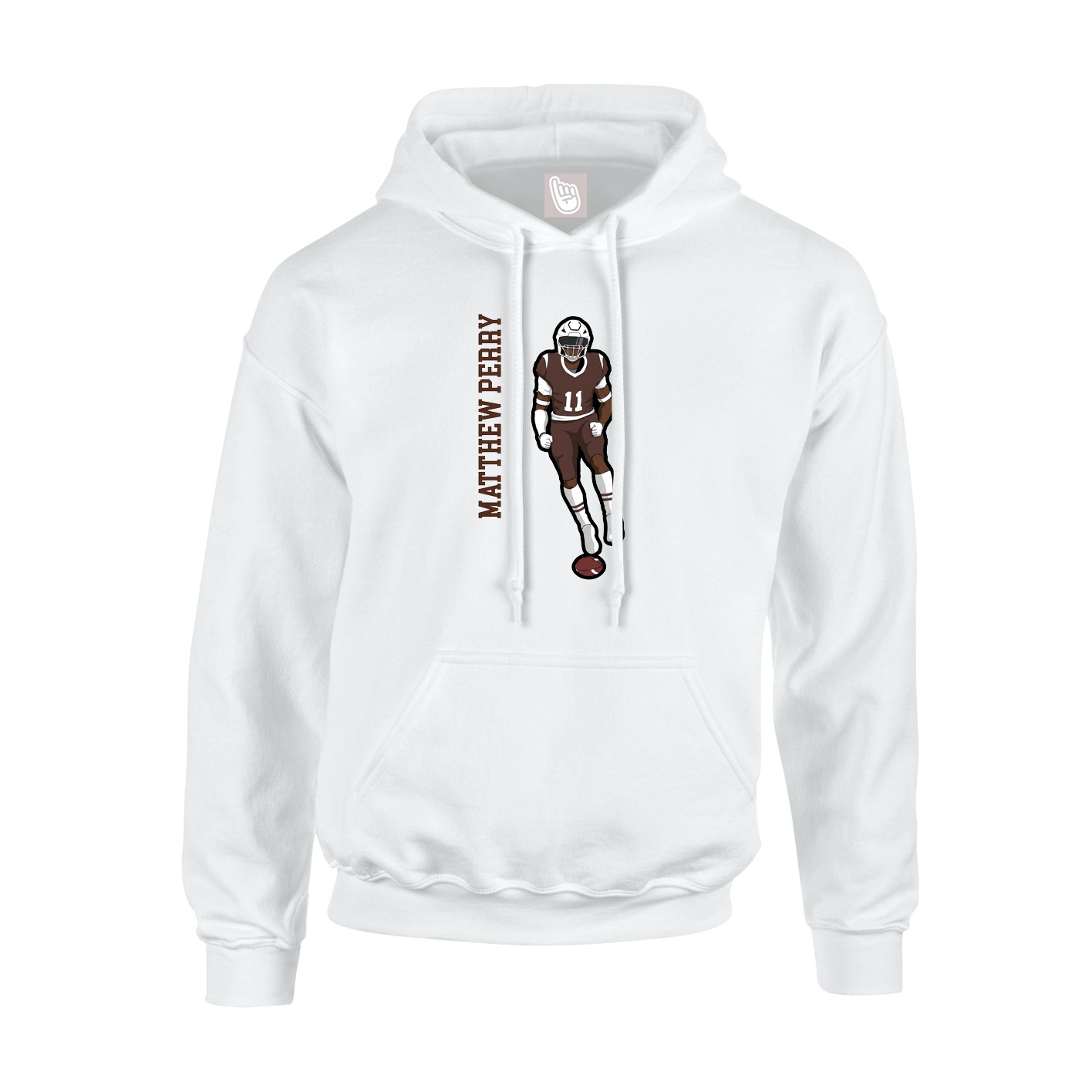 Youth Hoodie — Name Vertical in White