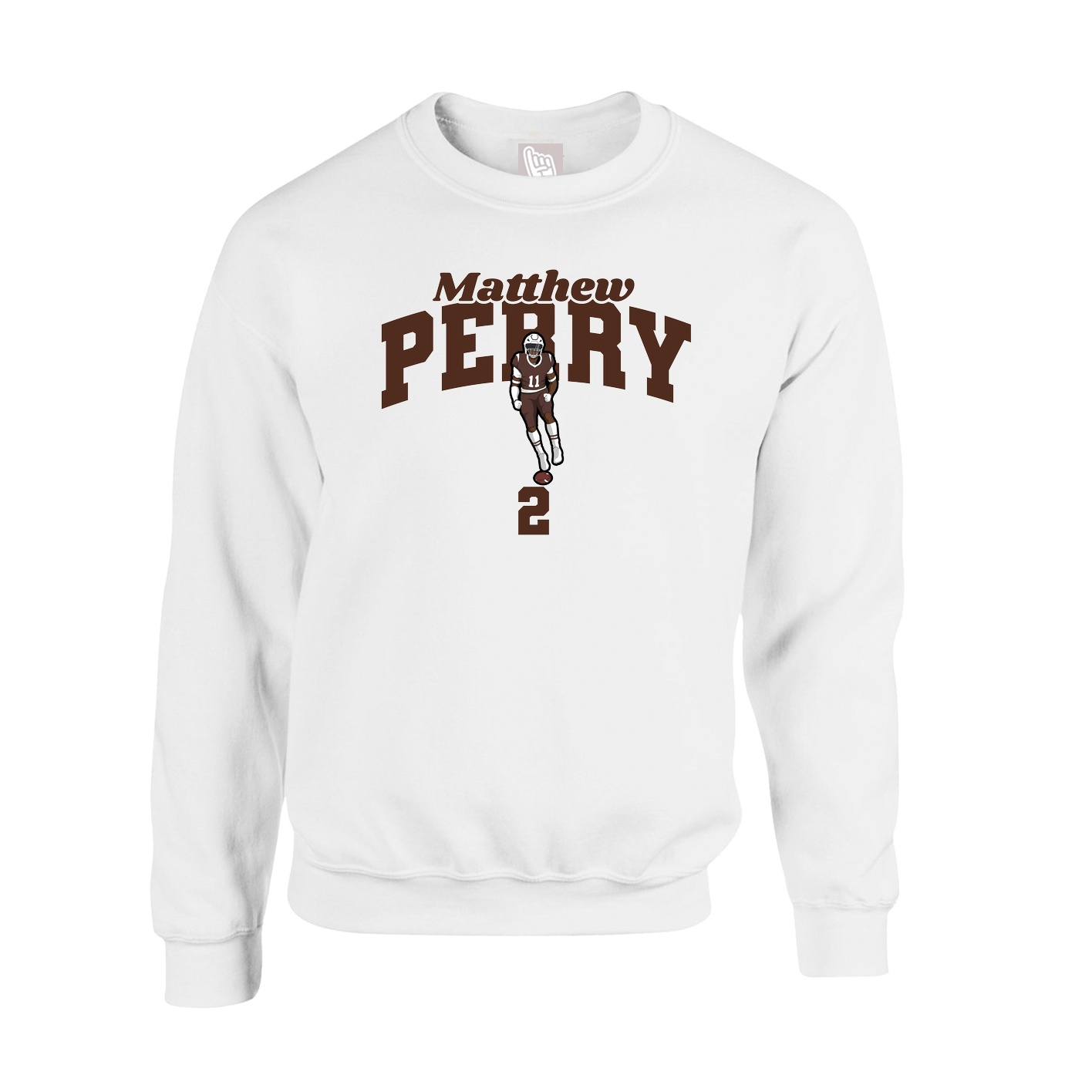 Fleece Crew — Signature Arch in White