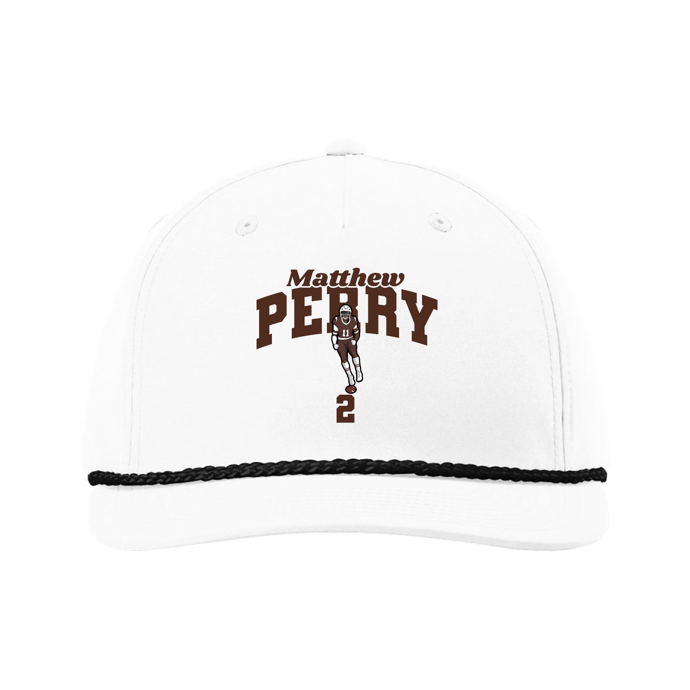 Five-Panel Classic Rope Cap — Signature Arch in White