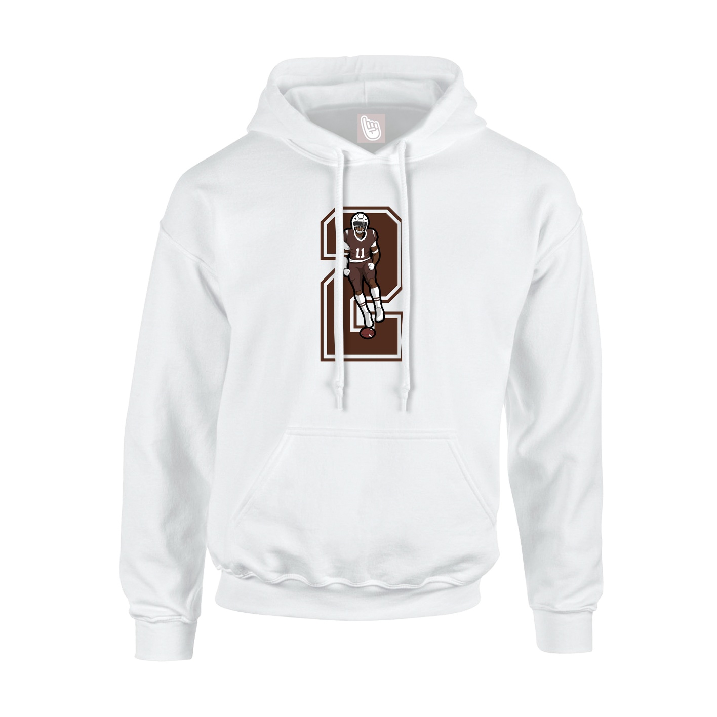 Youth Hoodie — Number in White