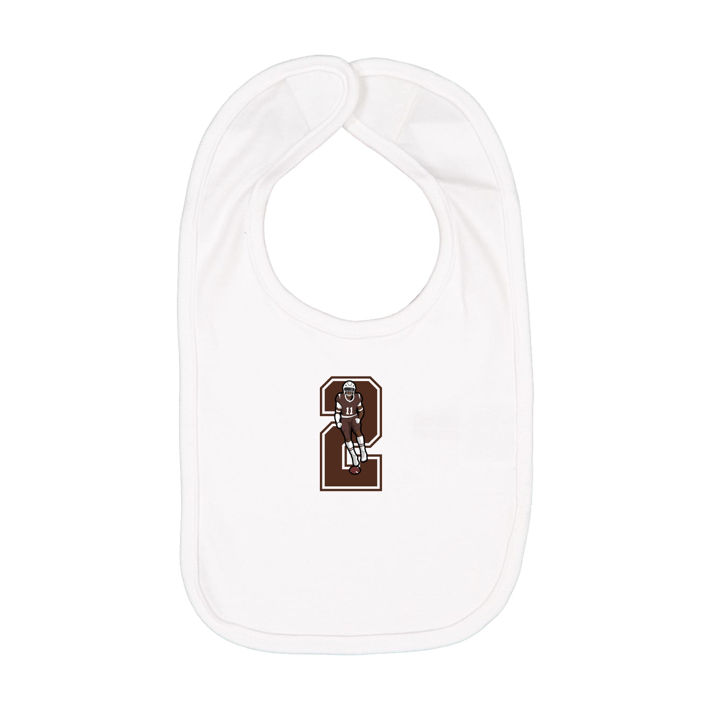Infant Bib — Number in White