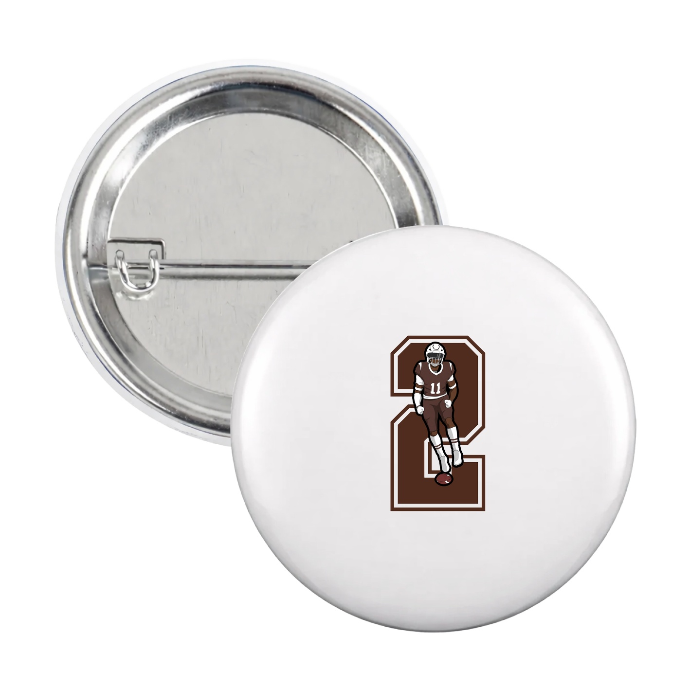 Game Day Button — Number in White