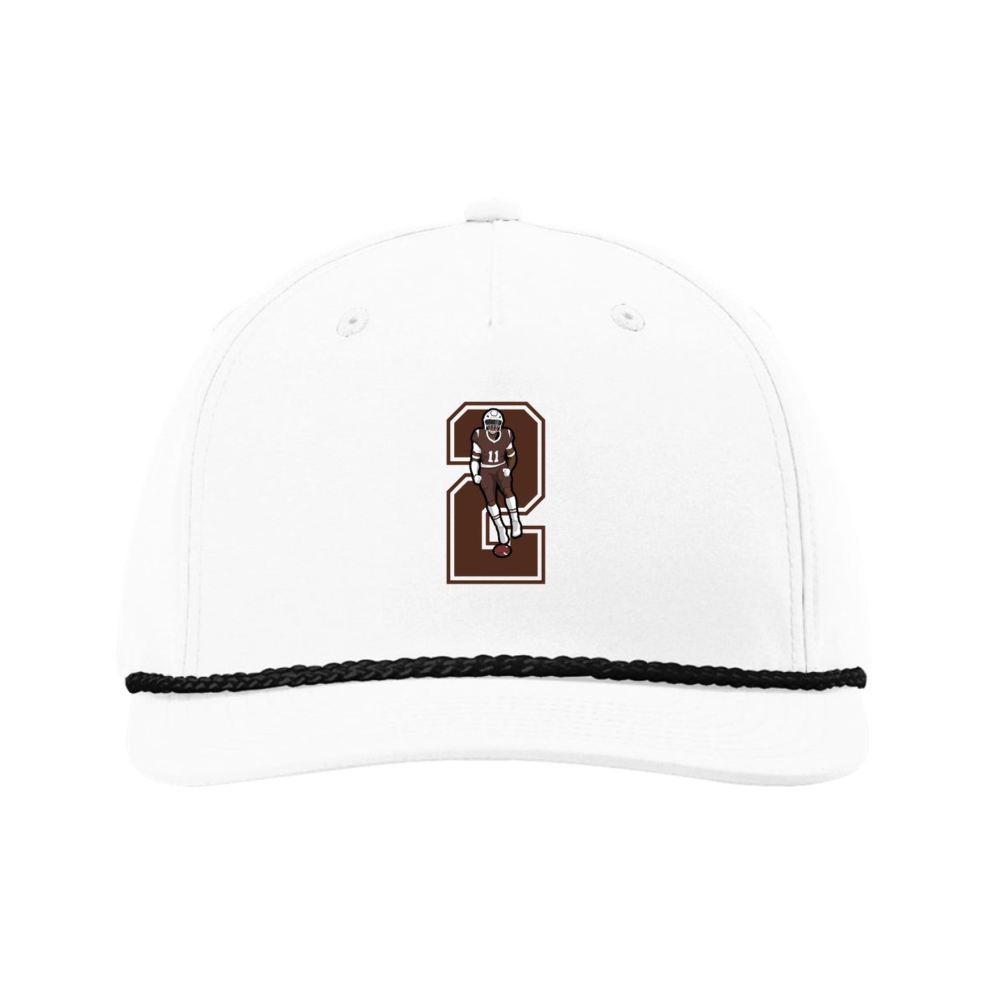 Five-Panel Classic Rope Cap — Number in White