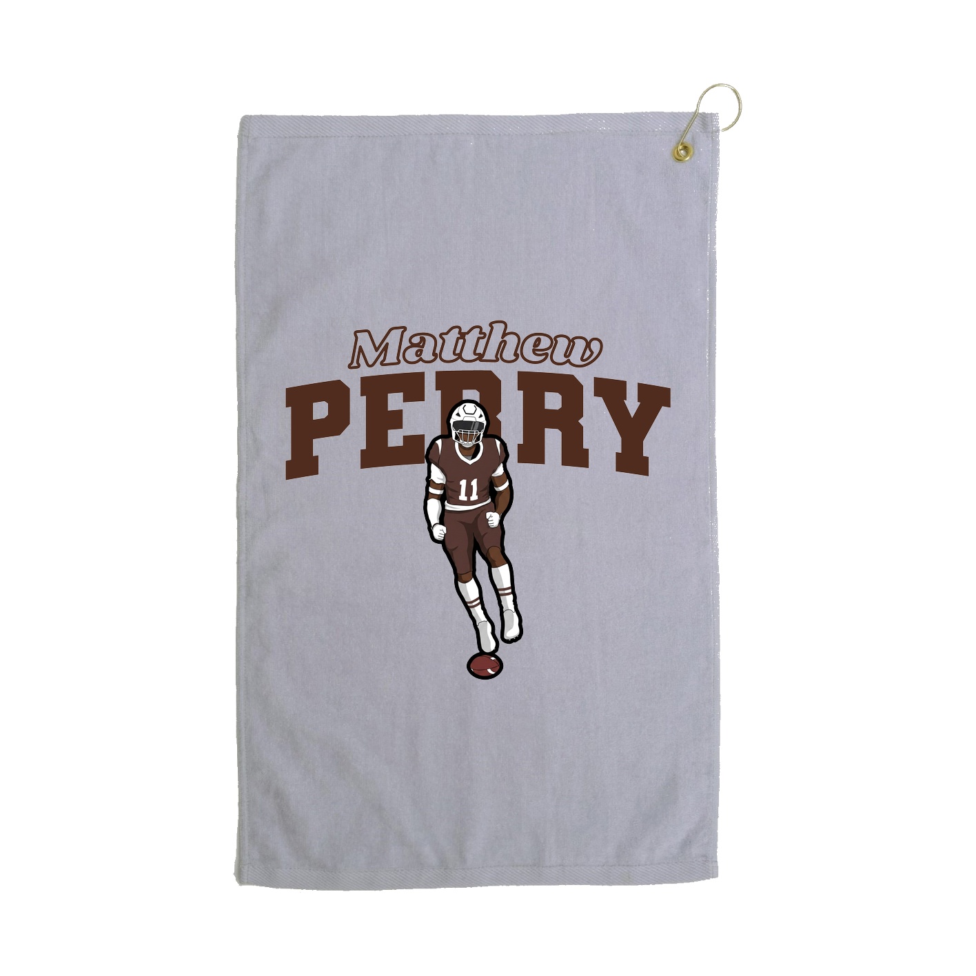 Golf Towel — Name Arch in Grey