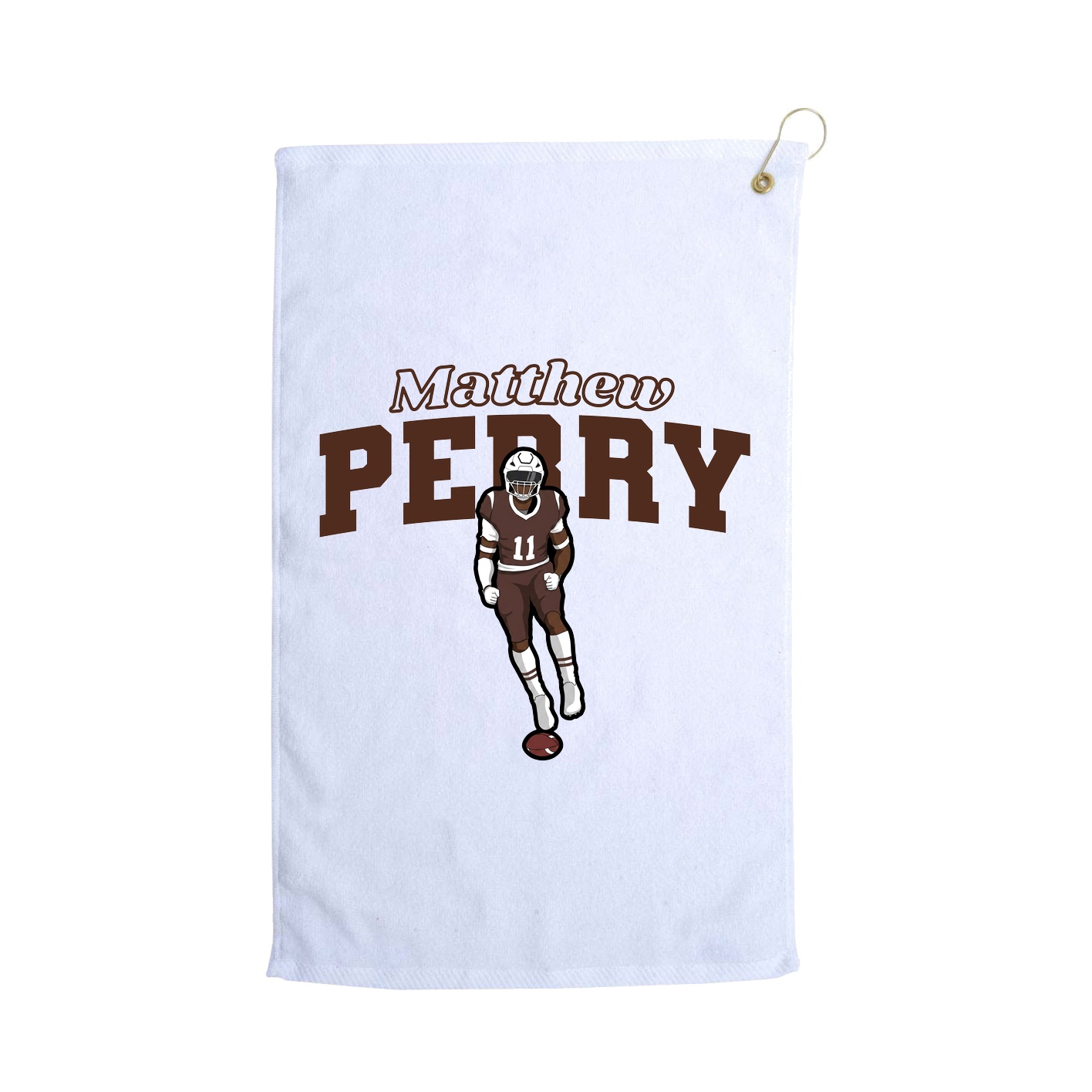 Golf Towel — Name Arch in White
