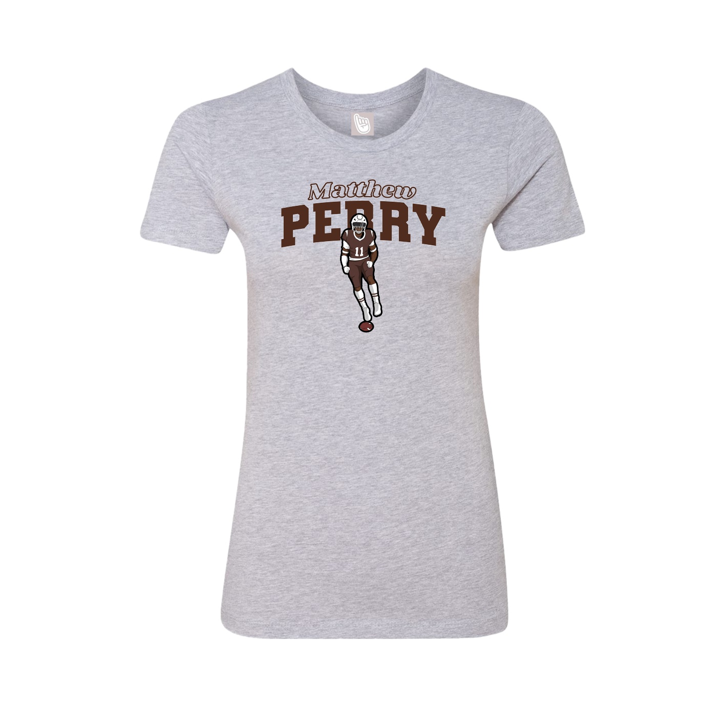 Womens Tee — Name Arch in Grey