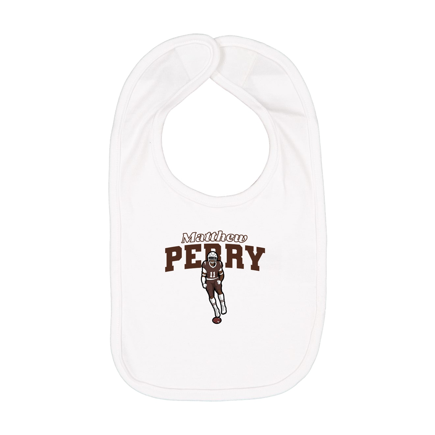 Infant Bib — Name Arch in White