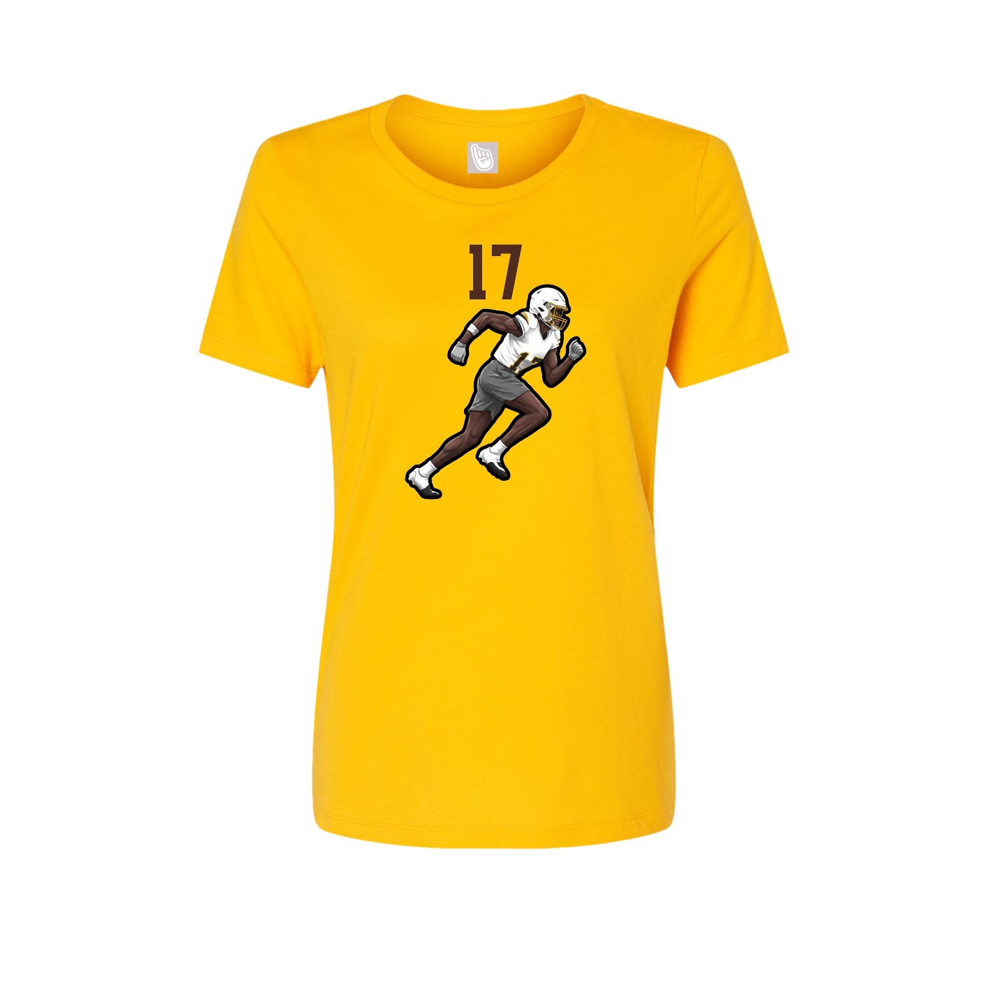Fitted Women's Tee — Number Top in Gold
