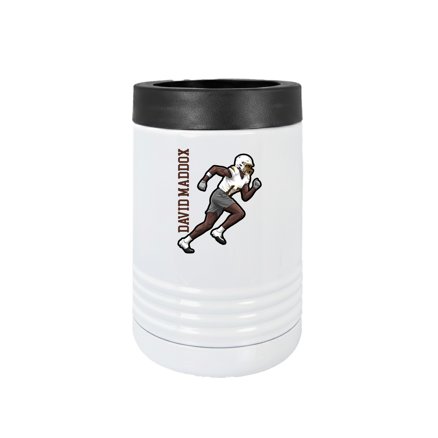 Beverage Holder — Name Vertical in White