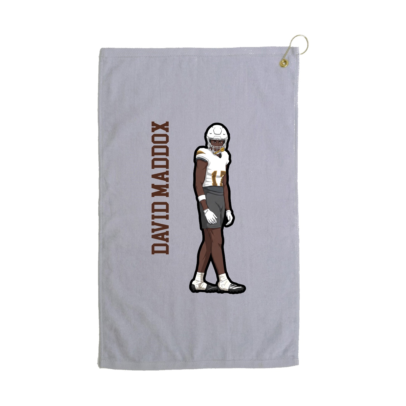 Golf Towel — Name Vertical in Grey