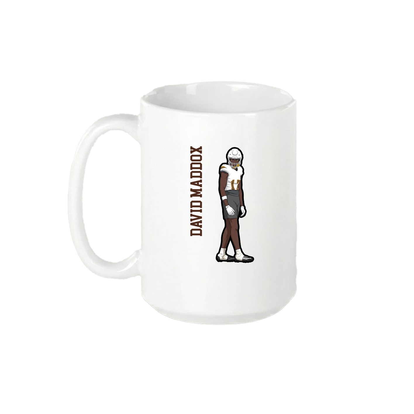 15oz Coffee Mug — Name Vertical in White