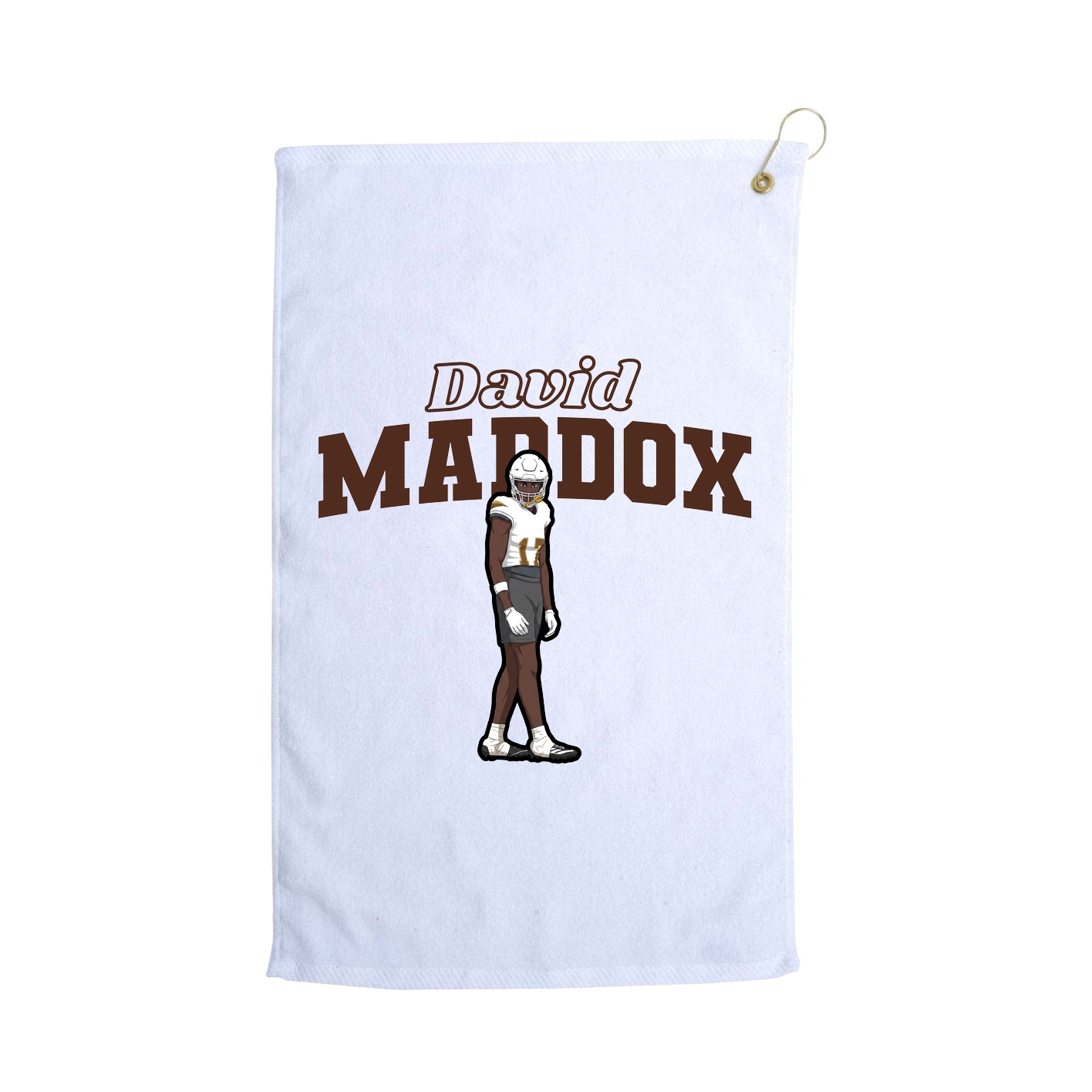 Golf Towel — Name Arch in White
