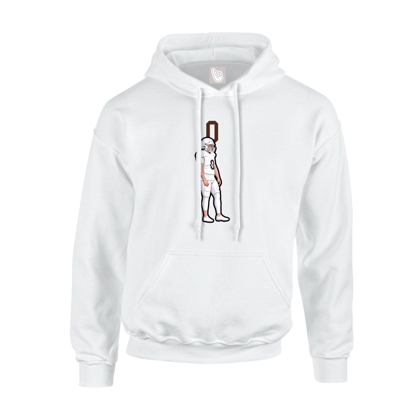 Youth Hoodie — Number Top in White
