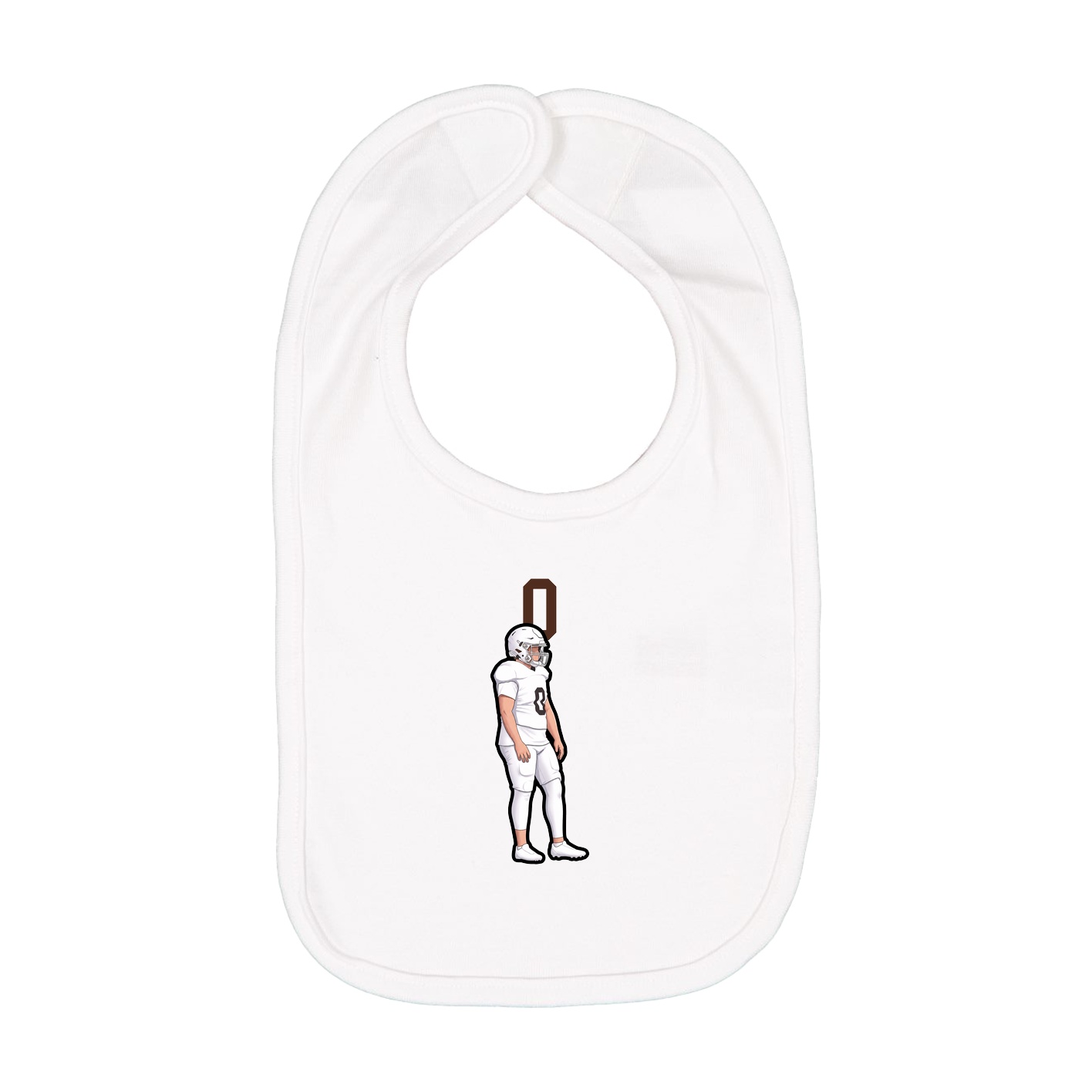 Infant Bib — Number Top in White