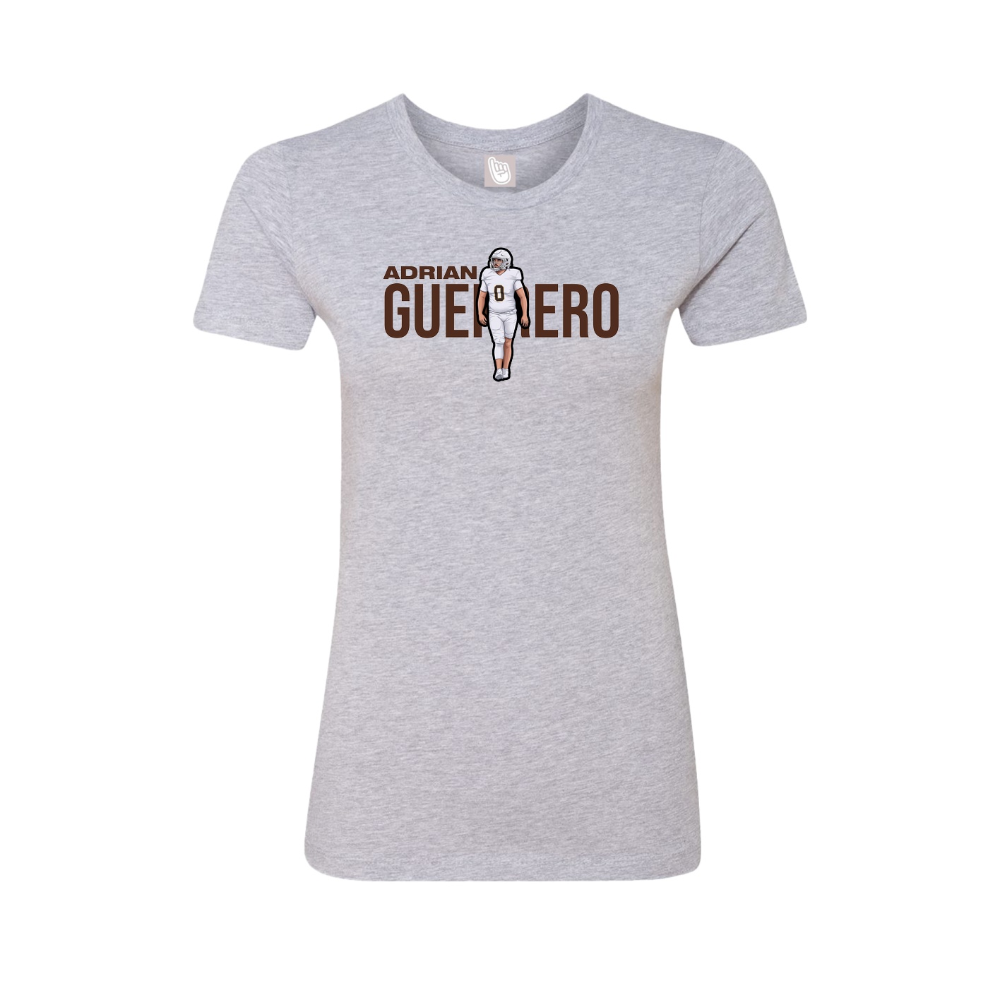 Fitted Women's Tee — Player Name in Grey
