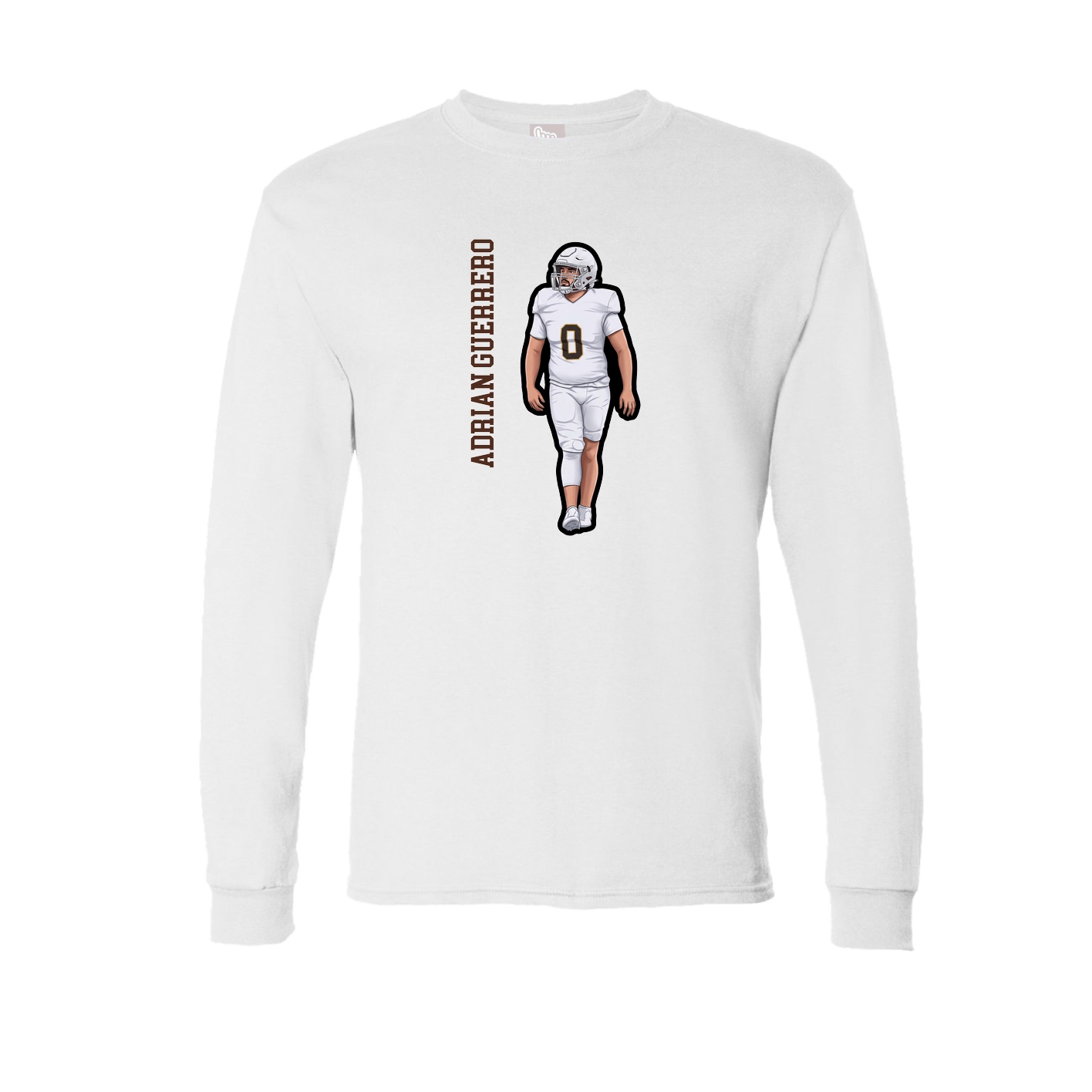Long Sleeve Tee — Name Vertical in White