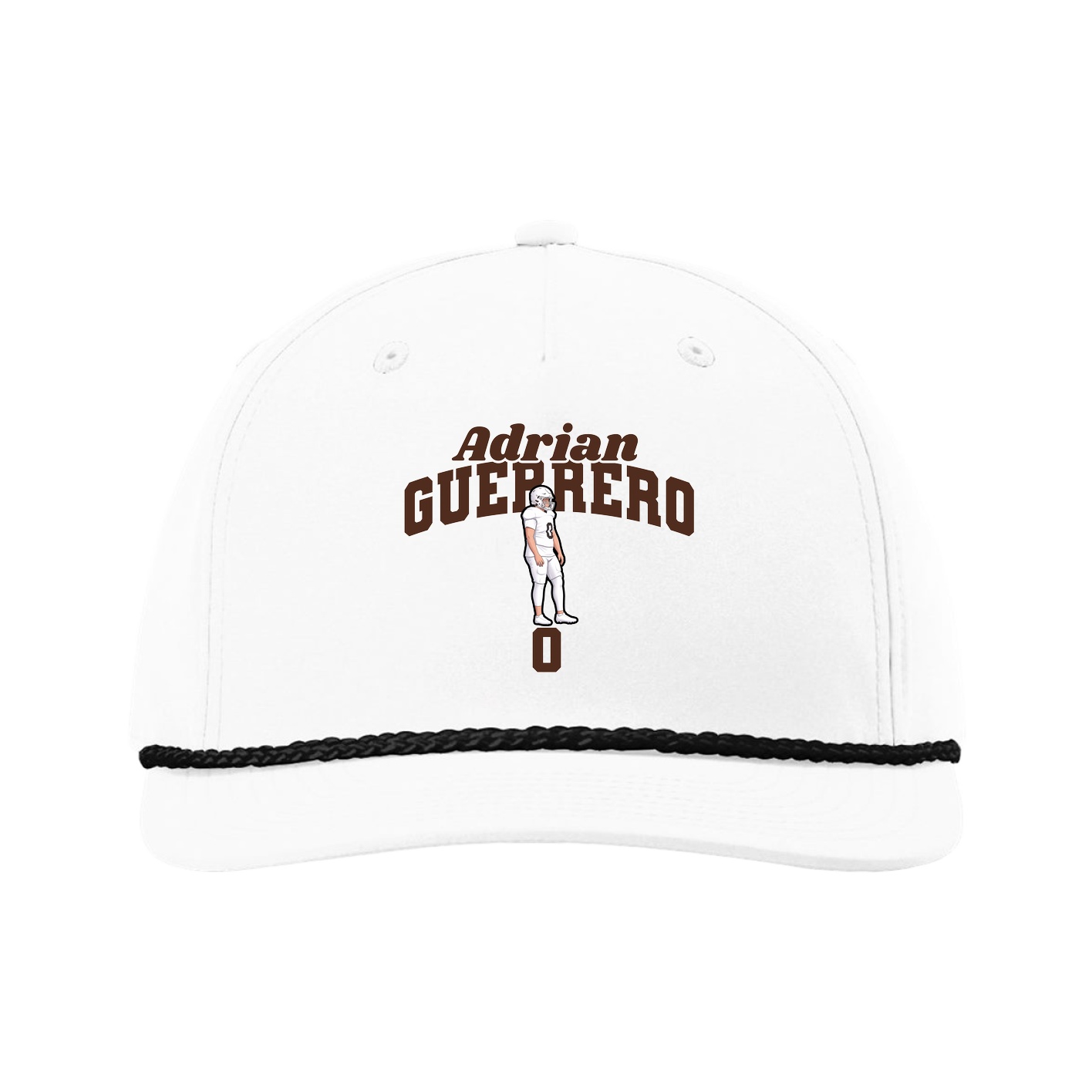 Five-Panel Classic Rope Cap — Signature Arch in White