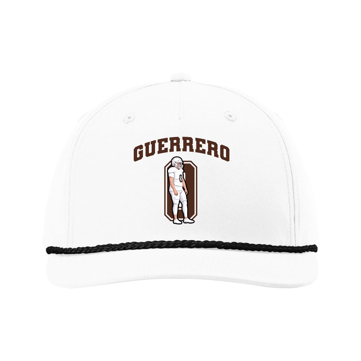 Five-Panel Classic Rope Cap — Number in White