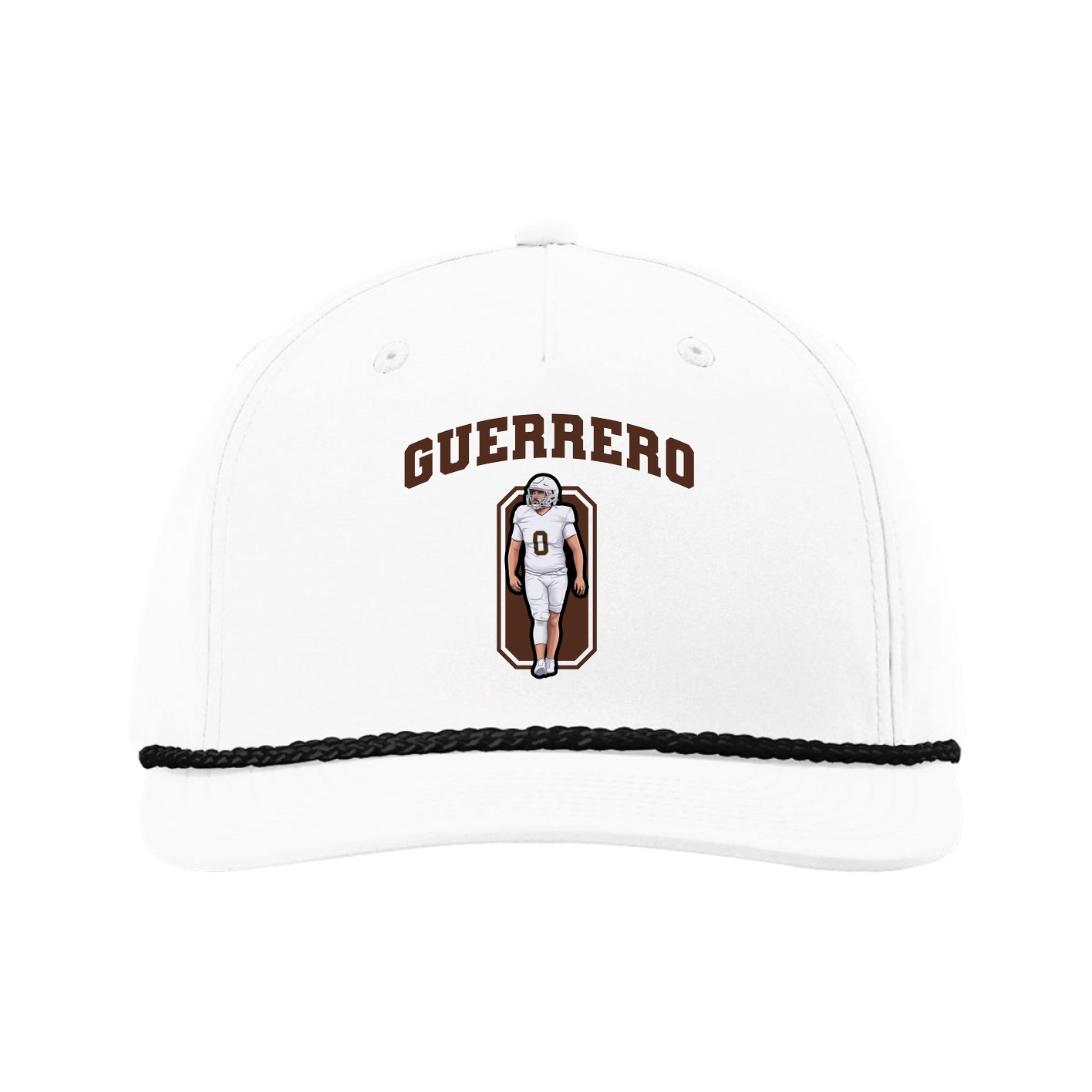 Five-Panel Classic Rope Cap — Number in White