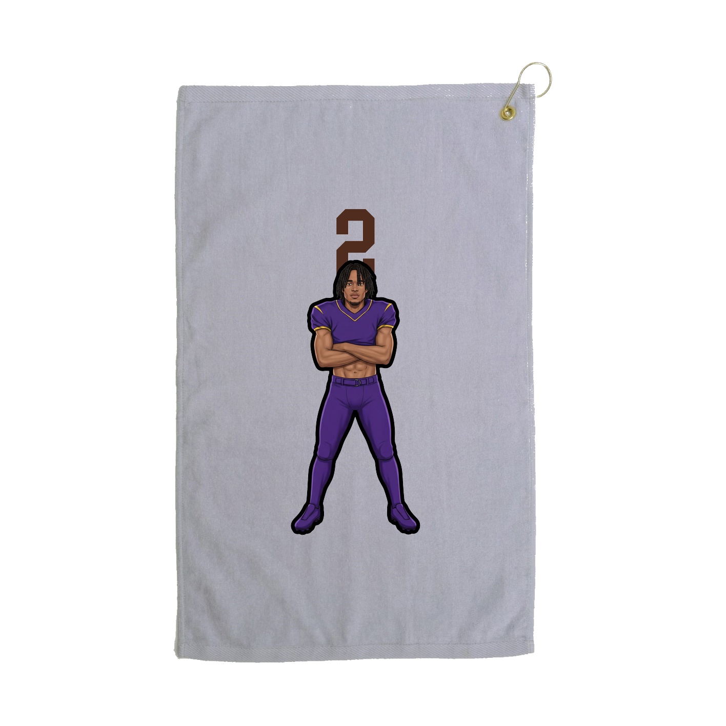 Golf Towel — Number Top in Grey