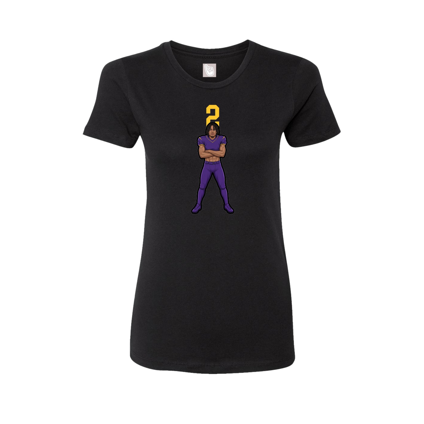 Fitted Women's Tee — Number Top in Black