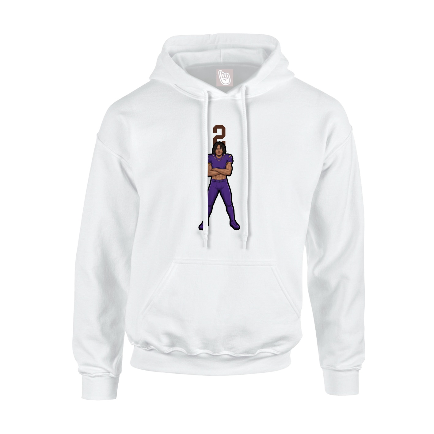 Hoodie — Number Top in White