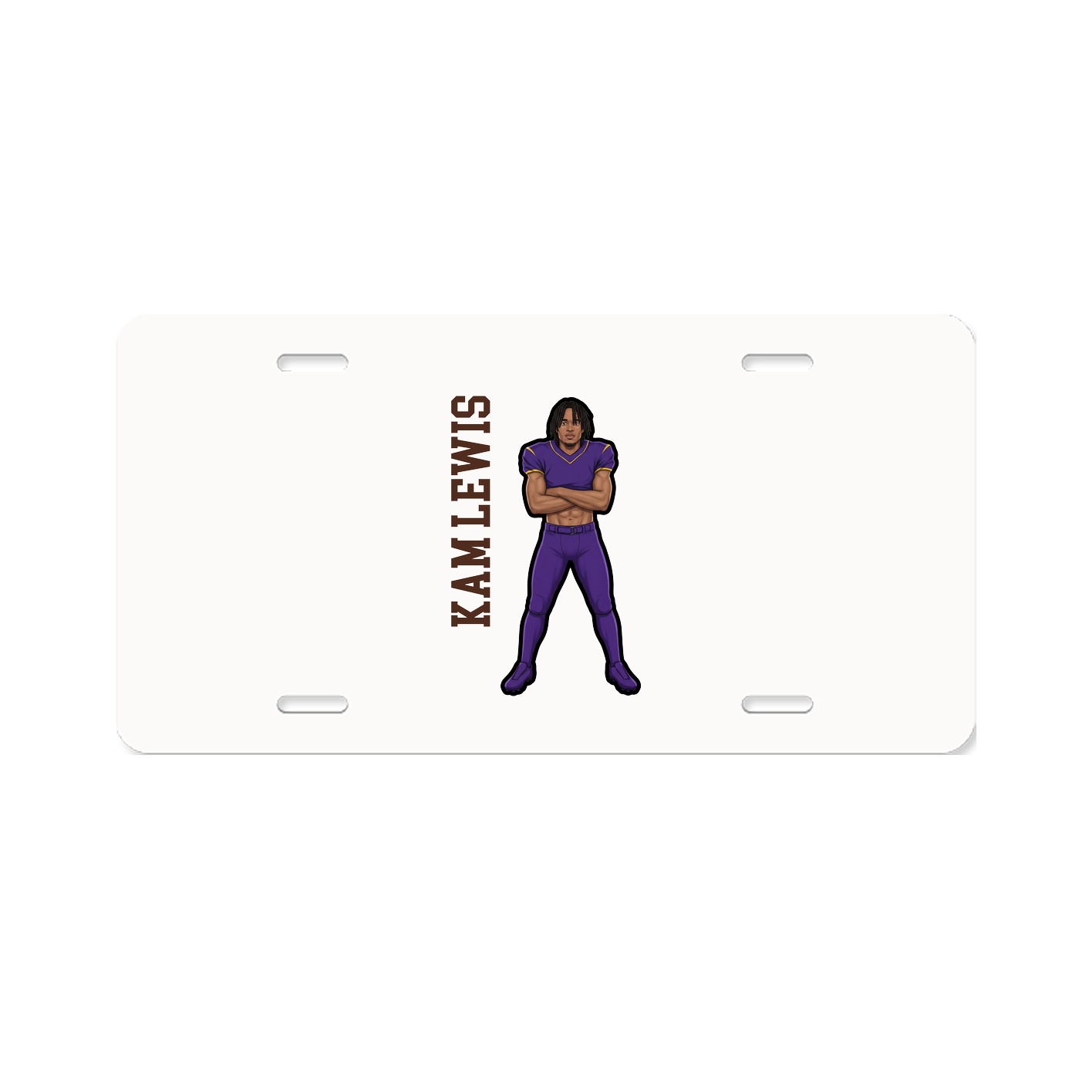 License Plate — Name Vertical in Classic