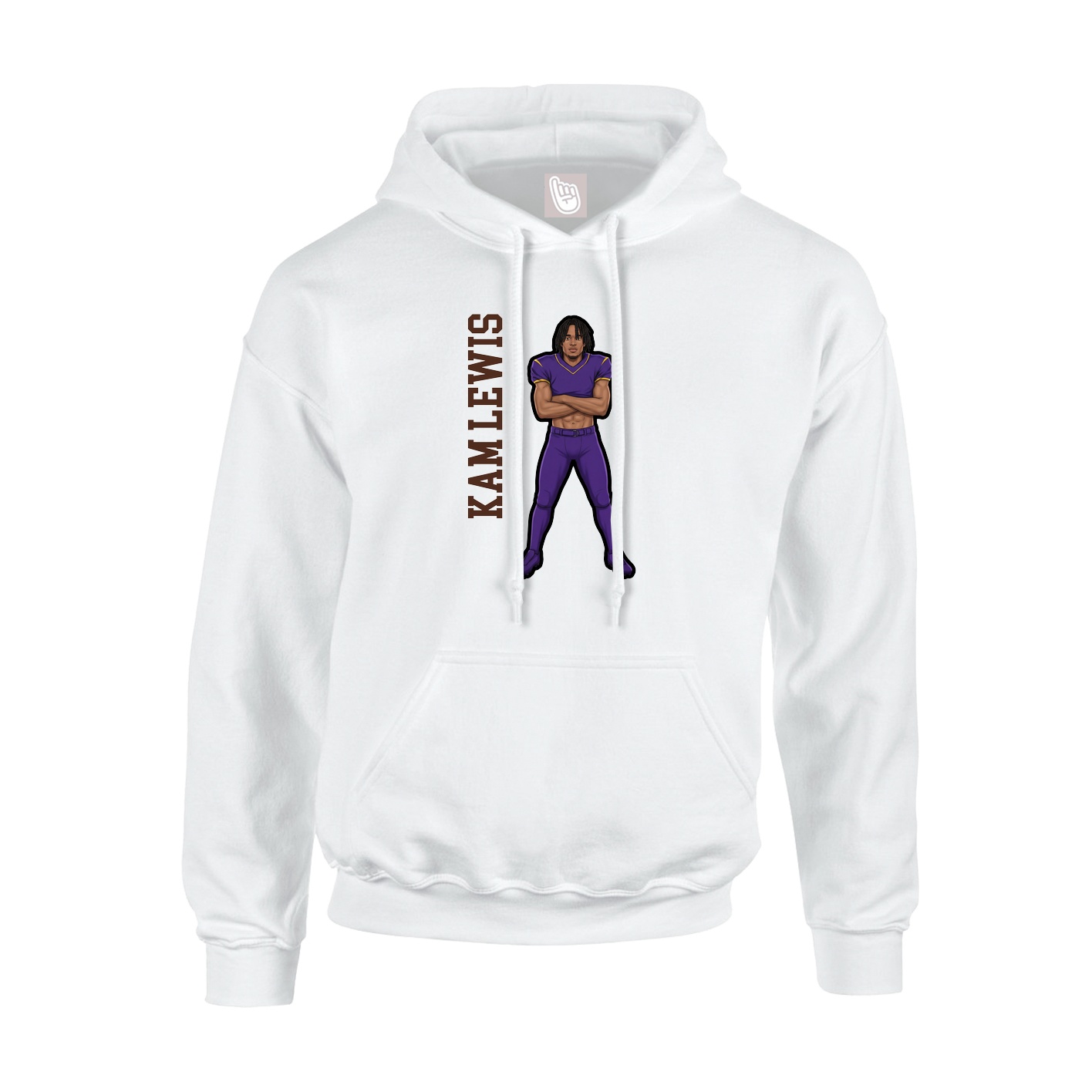 Hoodie — Name Vertical in White