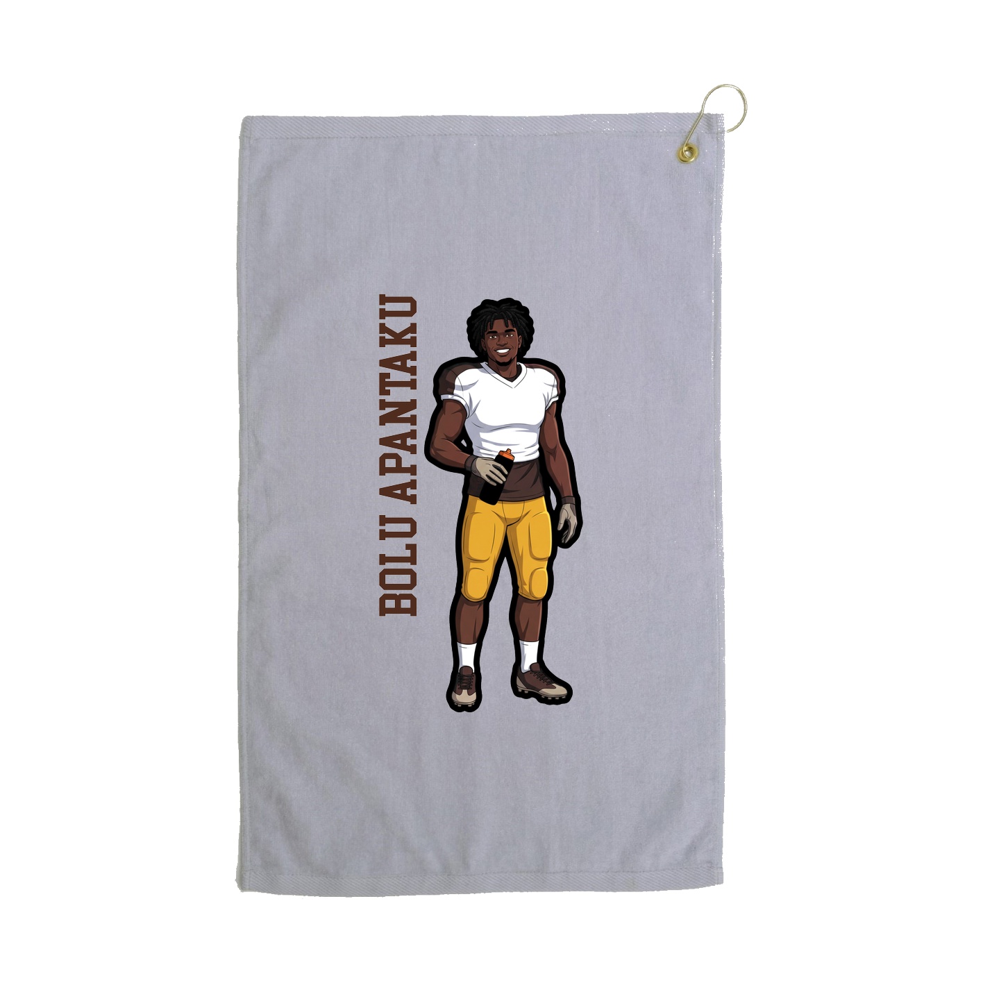 Golf Towel — Name Vertical in Grey