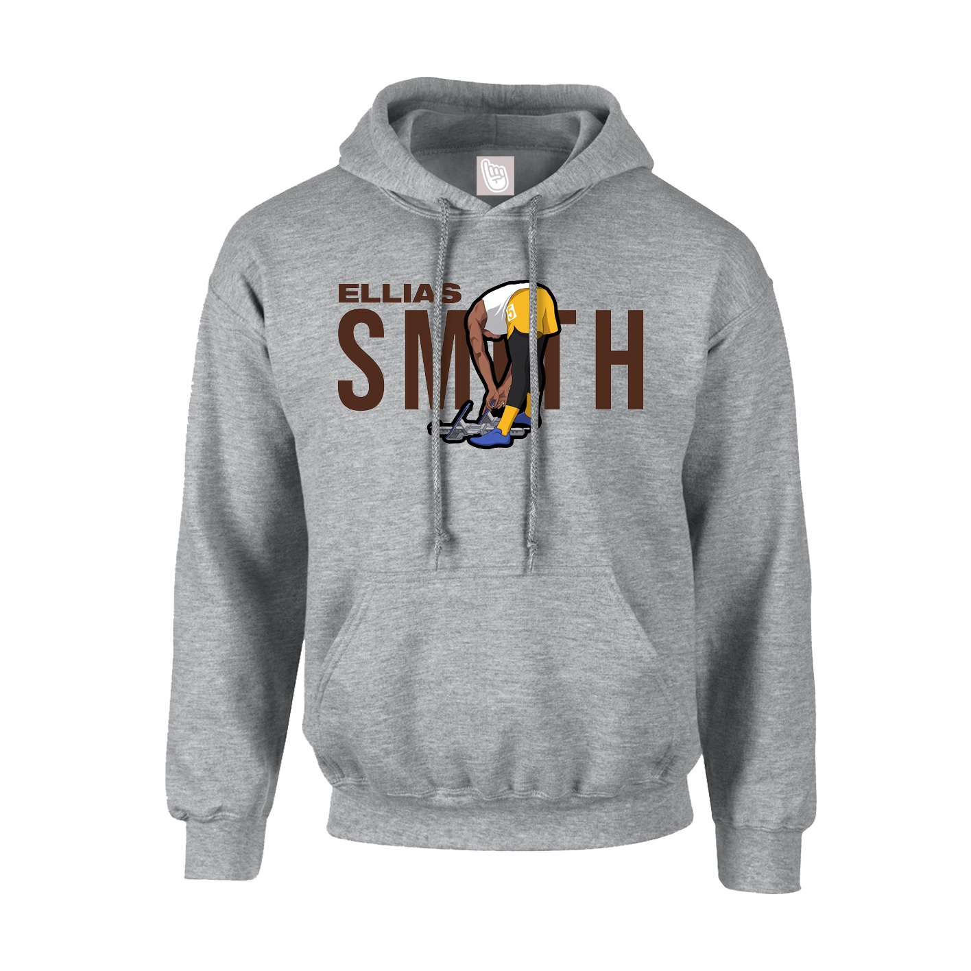 Youth Hoodie — Player Name in Grey