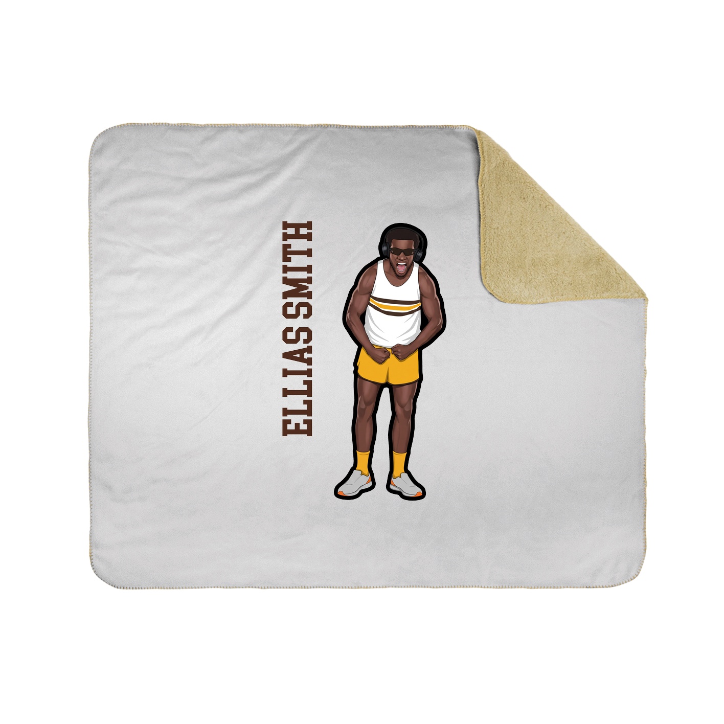 Throw Blanket — Name Vertical in White