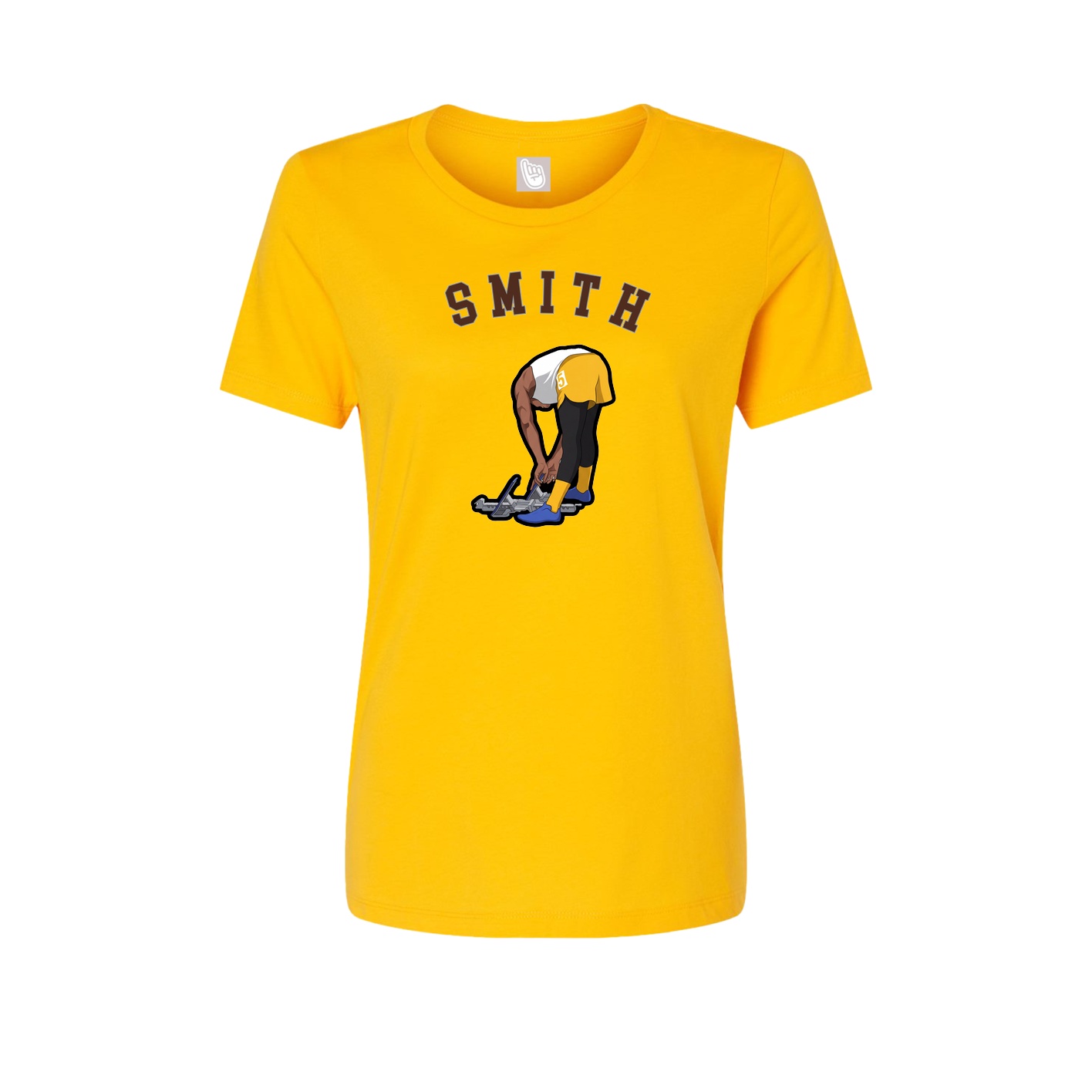 Fitted Women's Tee — Shirsey Arch in Gold