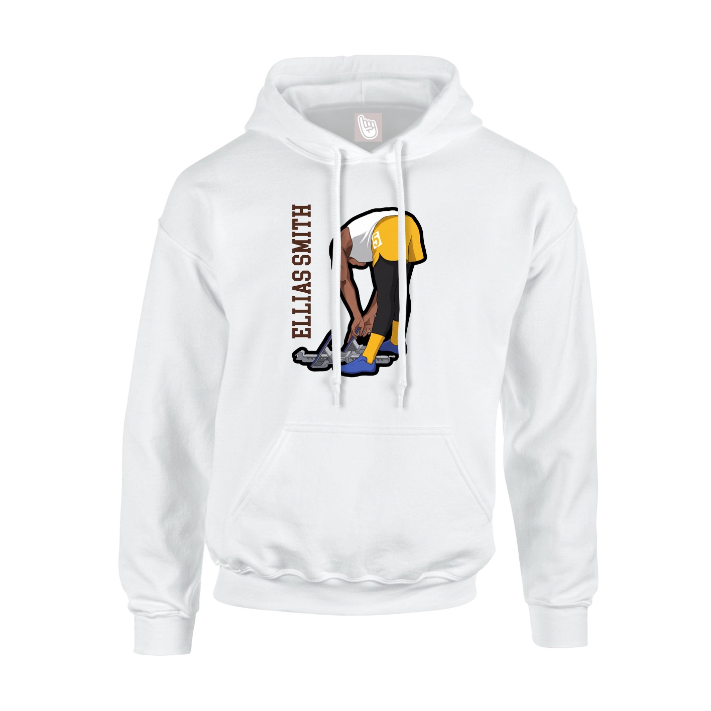 Youth Hoodie — Name Vertical in White