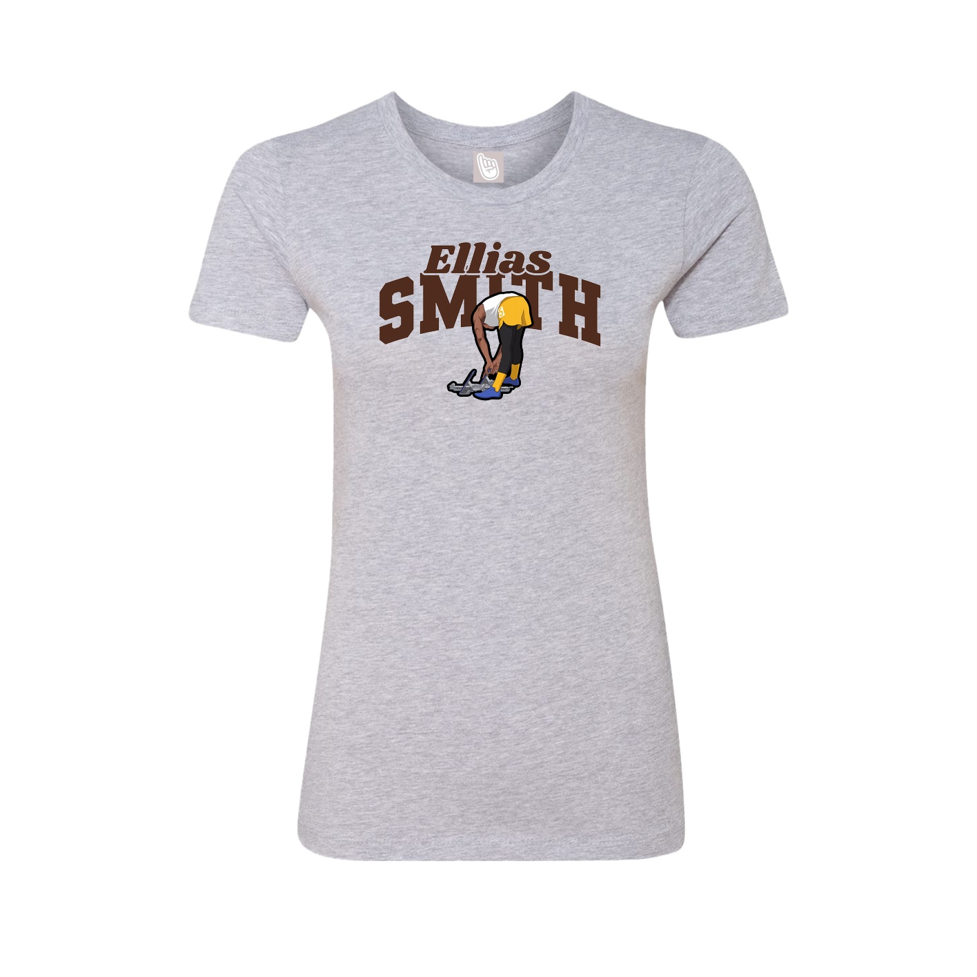 Fitted Women's Tee — Signature Arch in Grey