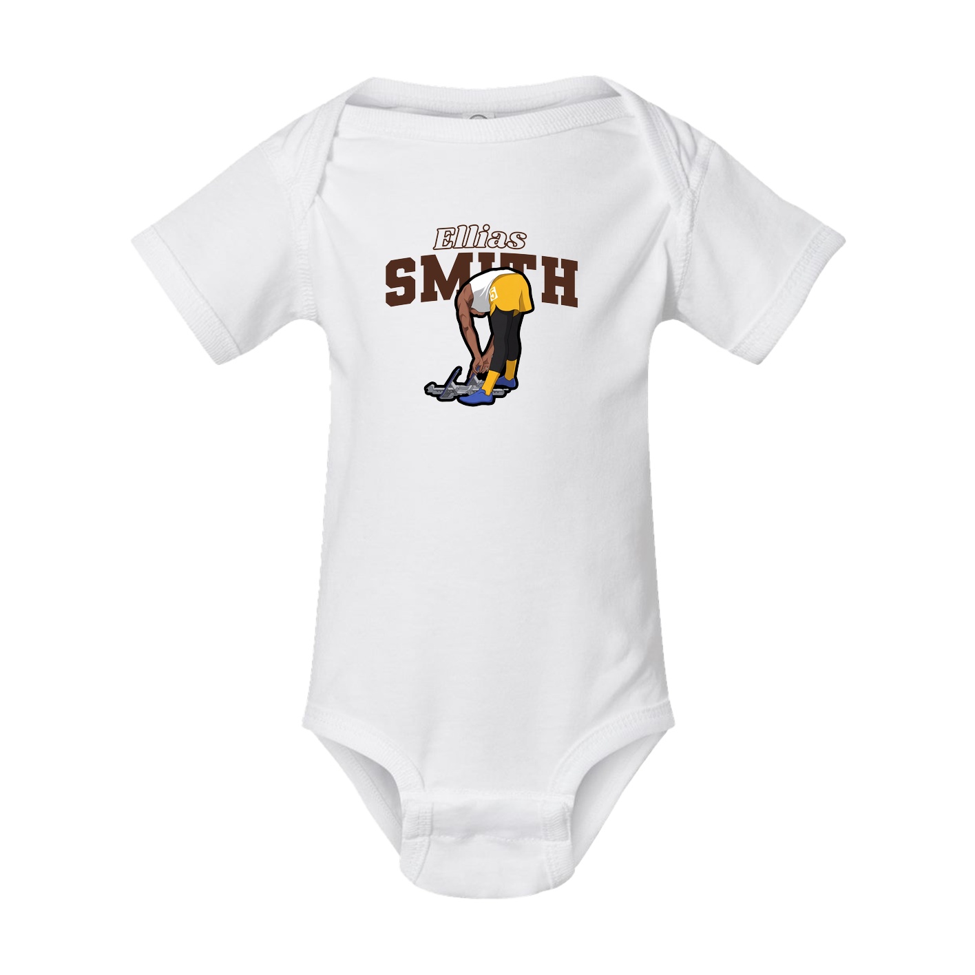 Baby Onesie — Name Arch in White