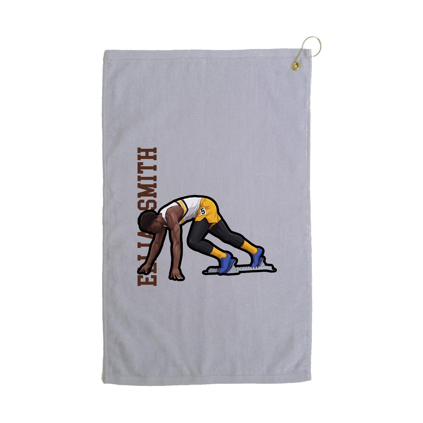 Golf Towel — Name Vertical in Grey