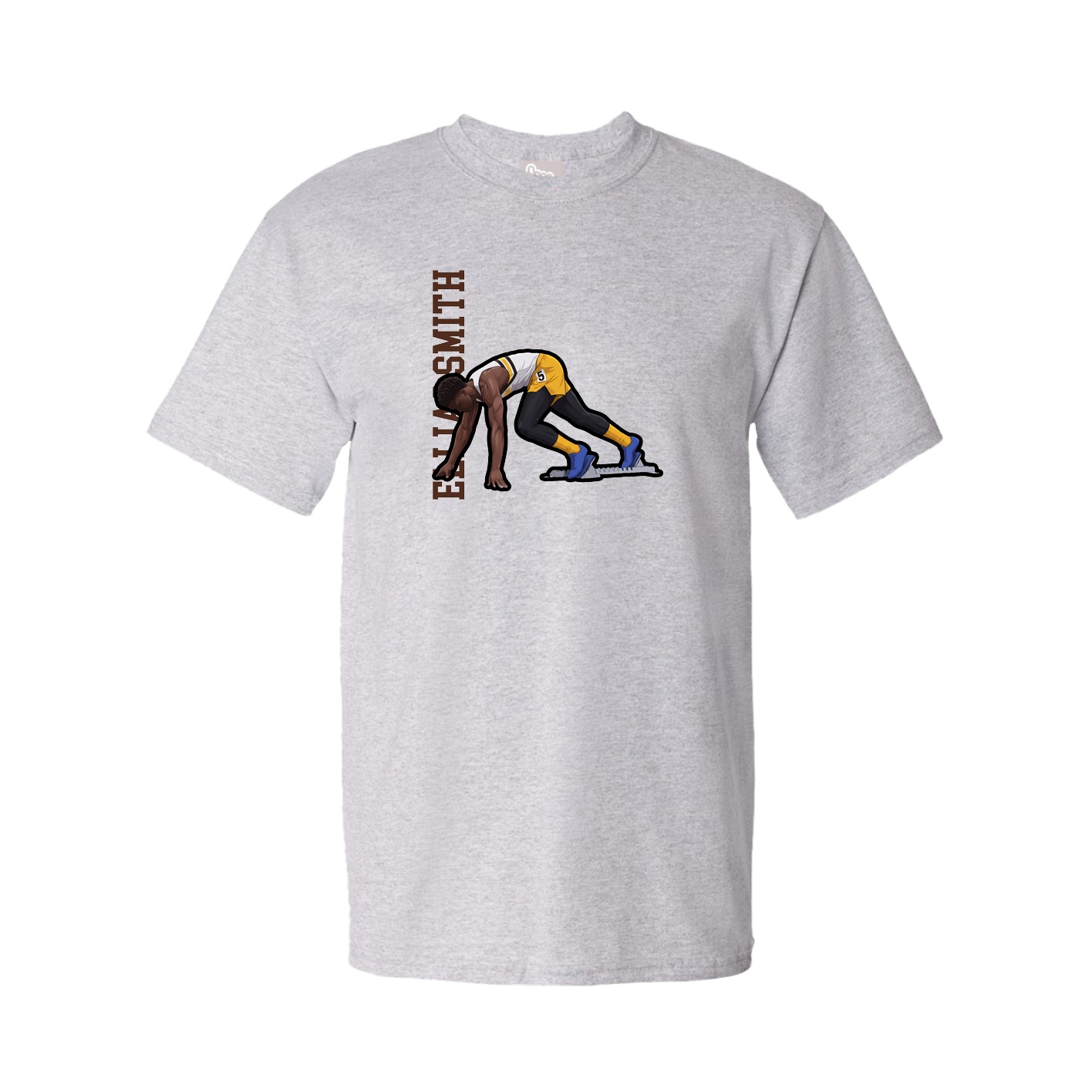 Tee — Name Vertical in Grey