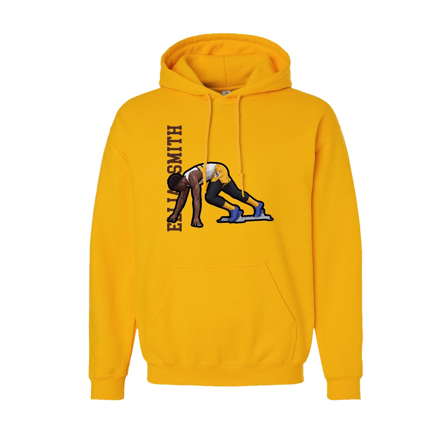 Youth Hoodie — Name Vertical in Gold