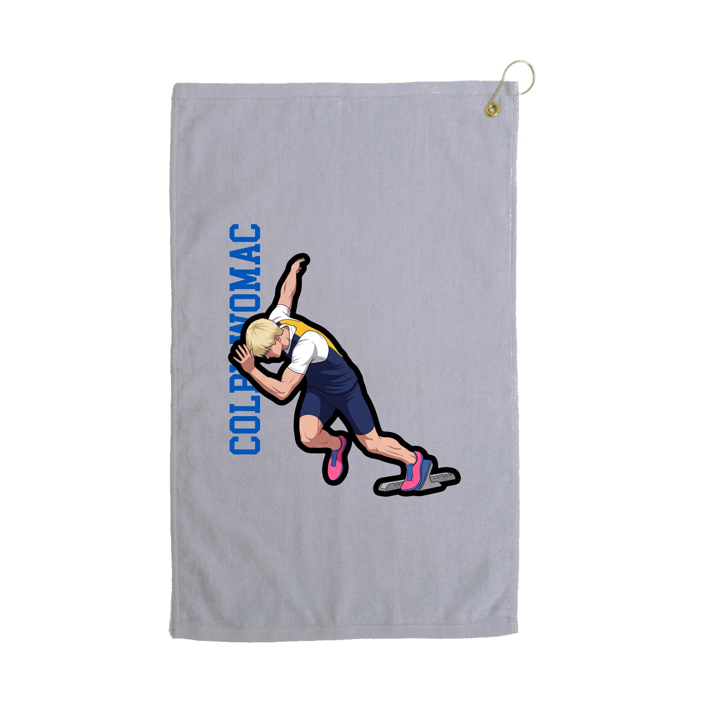 Golf Towel — Name Vertical in Grey